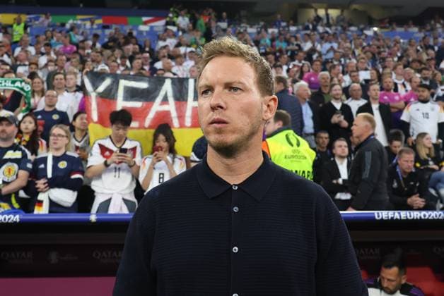 Sport Bilder des Tages Bundestrainer Julian Nagelsmann (Deutschland), Deutschland vs. Schottland, Fussball, UEFA EURO, EM, Europameisterschaft,Fussball 2024, Gruppenphase, 1. Spieltag, 14.06.2024 DFB regulations prohibit any use of photographs as image sequences and or quasi-video Muenchen Bayern Deutschland