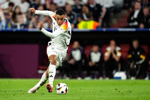240614 Jamal Musiala of Germany during the UEFA EURO, EM, Europameisterschaft,Fussball 2024 Football Championship match between Germany and Scotland on June 14, 2024 in Munich. Photo: Mathias Bergeld BILDBYRAN kod MB MB0933 fotboll football soccer fotball fotbolls-em europamästerskap em uefa euro uefa european football championship euro 2024 tyskland germany scotland bbeng skottland Copyright: MATHIASxBERGELD BB240614MB089