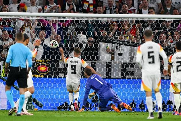 EM 2024: Deutschland - Schottland am 14.06.2024 in der Allianz Arena in München Tor zum 5:0. Torschuetze Torschütze Niclas Füllkrug Fuellkrug (Deutschland) mit dem Treffer zum 5:0.