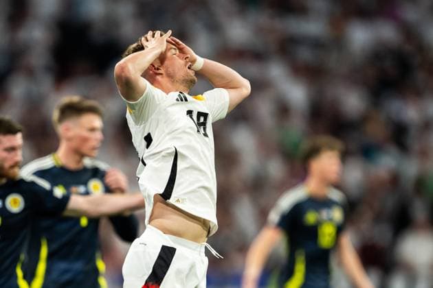 240614 Maximilian Mittelstädt of Germany during the UEFA EURO, EM, Europameisterschaft,Fussball 2024 Football Championship match between Germany and Scotland on June 14, 2024 in Munich. Photo: Mathias Bergeld BILDBYRAN kod MB MB0933 fotboll football soccer fotball fotbolls-em europamästerskap em uefa euro uefa european football championship euro 2024 tyskland germany scotland bbeng skottland Copyright: MATHIASxBERGELD BB240614MB123