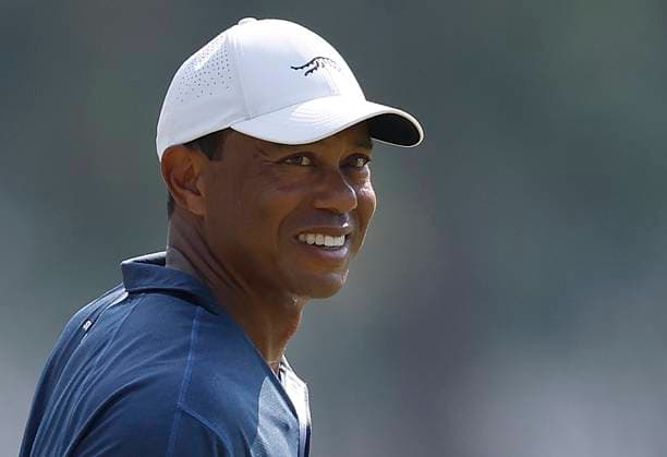 Tiger Woods smiles on the twelfth green during the second round of the 124th U.S. Open golf championship at Pinehurst Resort & Country Club in Pinehurst, N.C. on Friday, June 14, 2024.  NCP20240614779 JOHNxANGELILLO