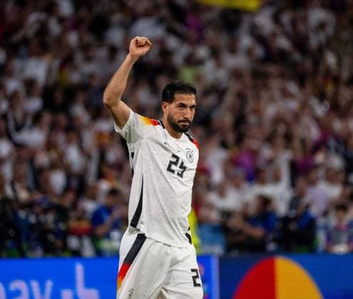 Fussball, Herren, Saison 2023 24, Euro 2024 Gruppe A (1. Spieltag) in München, Deutschland - Schottland, Emre Can (Deutschland), Jubel nach Tor zum 5:1, 14.06. 2024, Copyright: xMatthiasxKochx