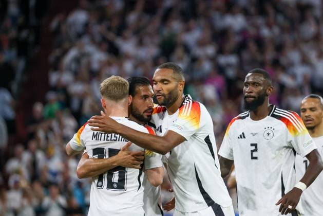Torjubel nach dem Tor zum 5:0 durch Emre Can (Deutschland, 25) , Fussball, UEFA , Europa Meisterschaft, (Gruppe A) 2024, Deutschland vs. Schottland, 14.06.2024, Munich Football Arena, Muenchen, Deutschland Muenchen Munich Football Arena Bayern Deutschland Copyright: xGrantxHubbsx