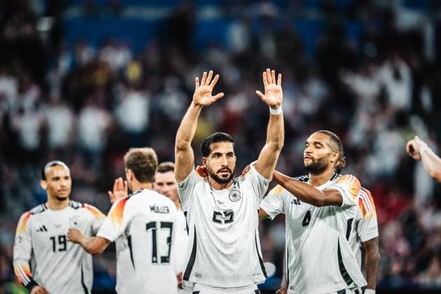 Fußball Herren UEFA-Fußball-Europameisterschaft 2024 MD1 Gruppe A Deutschland vs. Schottland 14.06.2024 Emre Can ( 25, Deutschland) jubelt nach seinem Tor zum 5:1 München München Fußball Arena Bayern Deutschland