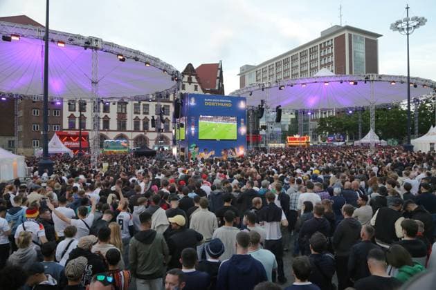 14.06.2024 Dortmund, Fanzone Friedensplatz, Übertragung Eröffnungsspiel UEFA EURO2024 Deutschland gegen Schottland, Endstand 5:1.