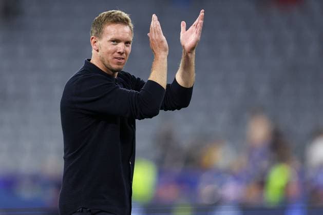 Germany manager Julian Nagelsmann applauds fans at full-time Germany v Scotland, UEFA European Championship, EM, Europameisterschaft 2024, Group A, Football, Munich Football Arena, Munich, Germany, 14 Jun 2024 EDITORIAL USE ONLY No use with unauthorised audio, video, data, fixture lists, club league logos or live services. Online in-match use limited to 120 images, no video emulation. No use in betting, games or single club league player publications. Copyright: xPaulxCurrie Shutterstockx 14523776iy