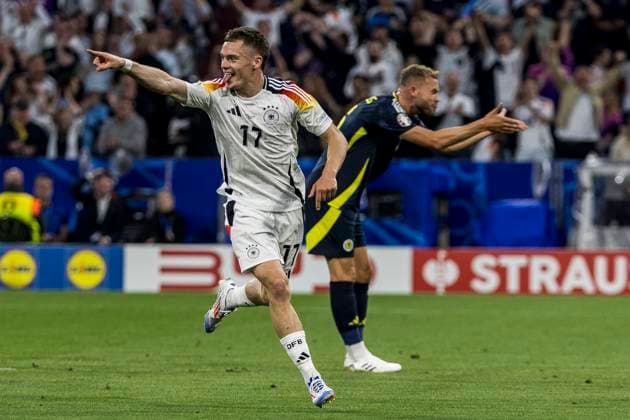 UEFA EURO 2024: Eröffnungsspiel Deutschland - Schottland; 14.06.2024 Florian Wirtz (Deutschland, 17) jubelt nach seinem Tor. UEFA EURO 2024: Eröffnungsspiel Deutschland - Schottland; Munich Football Arena, München am 14.06.2024 Copyright: xBEAUTIFULxSPORTS Wunderlx