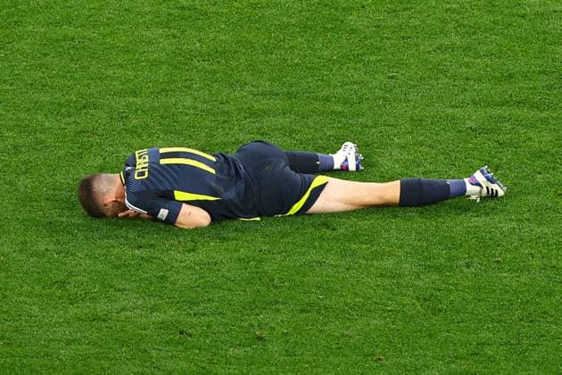 Ryan Christie of Scotland shows a look of dejection Germany v Scotland, UEFA European Championship, EM, Europameisterschaft 2024, Group A, Football, Munich Football Arena, Munich, Germany, 14 Jun 2024 EDITORIAL USE ONLY No use with unauthorised audio, video, data, fixture lists, club league logos or live services. Online in-match use limited to 120 images, no video emulation. No use in betting, games or single club league player publications.  Copyright: xKieranxMcManus Shutterstockx 14523770ed