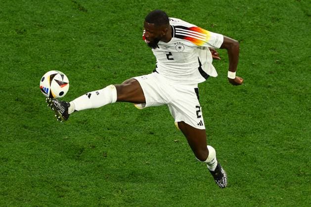 Antonio Rüdiger of Germany Germany v Scotland, UEFA European Championship, EM, Europameisterschaft 2024, Group A, Football, Munich Football Arena, Munich, Germany, 14 Jun 2024 EDITORIAL USE ONLY No use with unauthorised audio, video, data, fixture lists, club league logos or live services. Online in-match use limited to 120 images, no video emulation. No use in betting, games or single club league player publications.  Copyright: xKieranxMcManus Shutterstockx 14523770ex