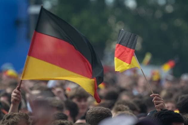 Public View Of Germany V Scotland In Cologne Thousands of German football fans and Scottish football fans are gathering at Tanzbrunnen to watch the public viewing of the opening match between Germany and Scotland of UEFA EURO, EM, Europameisterschaft,Fussball 2024 in Cologne, Germany, on June 14, 2024. cologne Germany  Copyright: xYingxTangx originalFilename:tang-notitle240614_npx2b.jpg