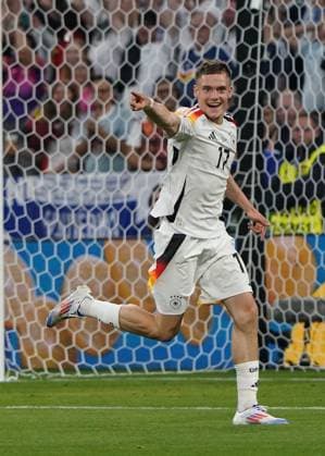 Sport Bilder des Tages Nationalmannschaft, Fussball, UEFA Euro2024, EM 2024, Allianzarena, München, Deutschland-Schottland Florian Wirtz, Deutschland ,jubelt Aktion, Einzelbild