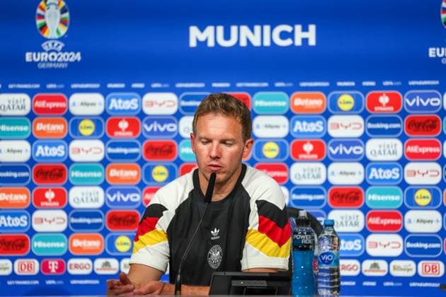 Pressekonferenz mit Julian Nagelsmann (Deutschland, Trainer) , Fussball, UEFA , Europa Meisterschaft, (Gruppe A) 2024, Deutschland vs. Schottland, 14.06.2024, Munich Football Arena, Muenchen, Deutschland Muenchen Munich Football Arena Bayern Deutschland Copyright: xGrantxHubbsx
