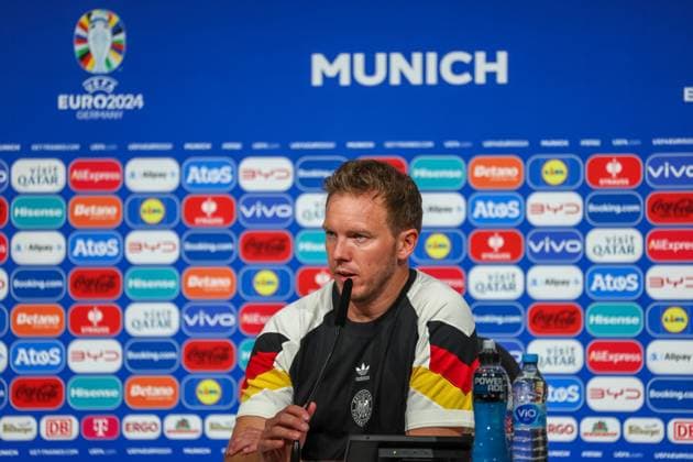 Pressekonferenz mit Julian Nagelsmann (Deutschland, Trainer) , Fussball, UEFA , Europa Meisterschaft, (Gruppe A) 2024, Deutschland vs. Schottland, 14.06.2024, Munich Football Arena, Muenchen, Deutschland Muenchen Munich Football Arena Bayern Deutschland Copyright: xGrantxHubbsx