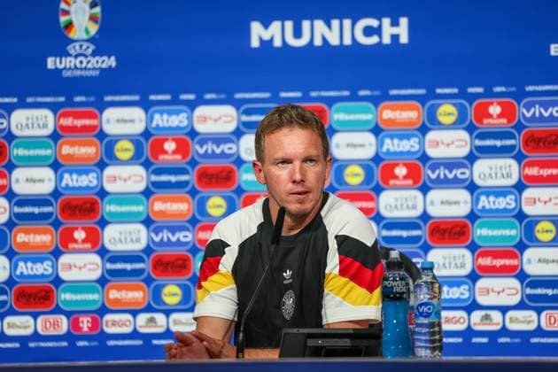 Pressekonferenz mit Julian Nagelsmann (Deutschland, Trainer) , Fussball, UEFA , Europa Meisterschaft, (Gruppe A) 2024, Deutschland vs. Schottland, 14.06.2024, Munich Football Arena, Muenchen, Deutschland Muenchen Munich Football Arena Bayern Deutschland Copyright: xGrantxHubbsx