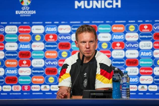 Pressekonferenz mit Julian Nagelsmann (Deutschland, Trainer) , Fussball, UEFA , Europa Meisterschaft, (Gruppe A) 2024, Deutschland vs. Schottland, 14.06.2024, Munich Football Arena, Muenchen, Deutschland Muenchen Munich Football Arena Bayern Deutschland Copyright: xGrantxHubbsx