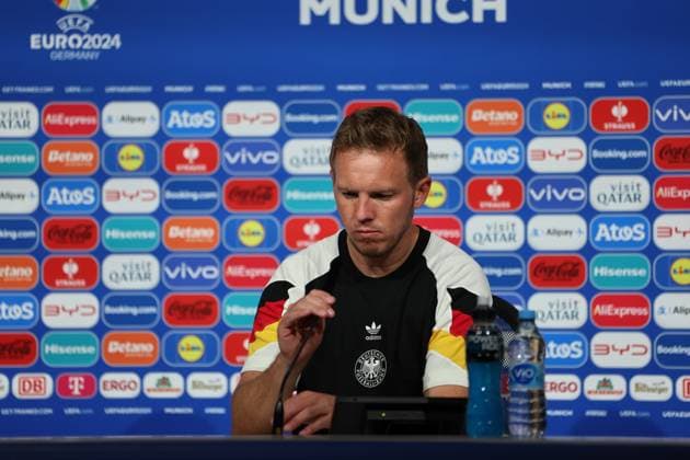 Pressekonferenz mit Julian Nagelsmann (Deutschland, Trainer) , Fussball, UEFA , Europa Meisterschaft, (Gruppe A) 2024, Deutschland vs. Schottland, 14.06.2024, Munich Football Arena, Muenchen, Deutschland Muenchen Munich Football Arena Bayern Deutschland Copyright: xGrantxHubbsx
