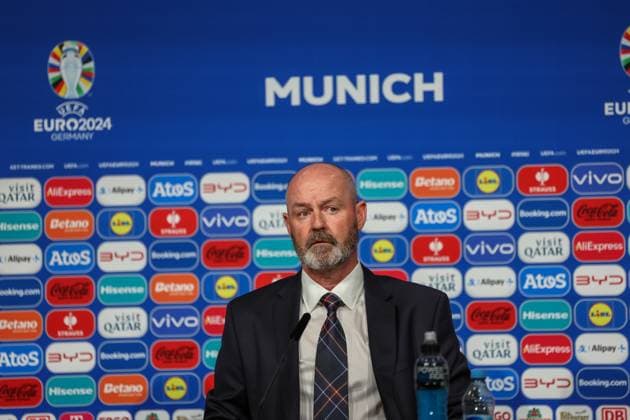 Pressekonferenz mit Steve Clarke (Schottland, Trainer) , Fussball, UEFA , Europa Meisterschaft, (Gruppe A) 2024, Deutschland vs. Schottland, 14.06.2024, Munich Football Arena, Muenchen, Deutschland Muenchen Munich Football Arena Bayern Deutschland Copyright: xGrantxHubbsx