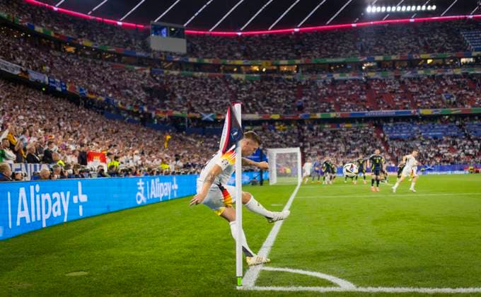 Munich, Germany. 14th Jun 2024. Corner by Toni Kroos (DFB) Germany - Scotland Deutschland - Schottland 14.06.2024