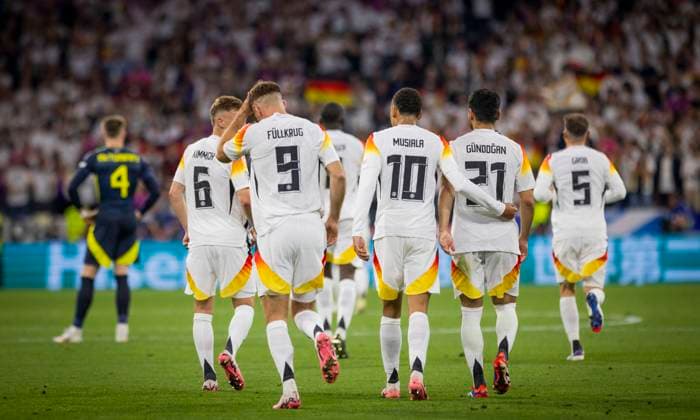 Munich, Germany. 14th Jun 2024. Niclas Füllkrug (DFB) Jamal Musiala (DFB) Ä°lkay GündoÄüan (DFB) Germany - Scotland Deutschland - Schottland 14.06.2024