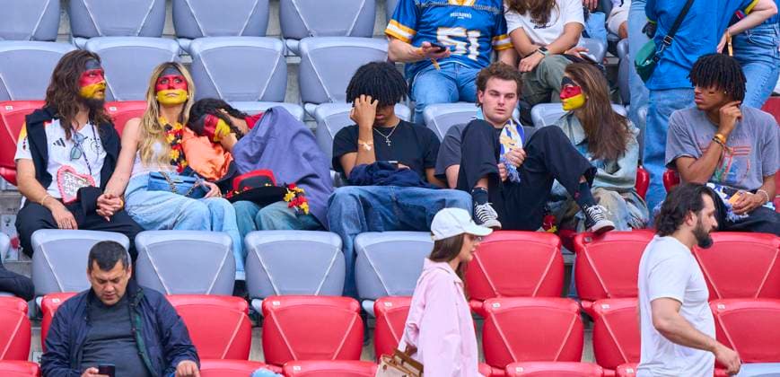 Heidi Klum (GNTM) with husband Tom Kaulitz and four childs Lou (next to her), Johan, Henry and Leni with boyfriend Aris Rachevsky in the group stage match GERMANY - SCOTLAND 5-1 of the UEFA European Championships 2024 on Jun 14, 2024 in Munich, Germany.