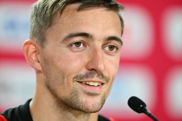 Belgium Media Activities - UEFA EURO, EM, Europameisterschaft,Fussball 2024 15 06 2024 FREIBERG AM NECKA, GERMANY - JUNE 15 : Castagne Timothy defender of Belgium talking to the press during a press conference, PK, Pressekonferenz of the Belgian Red Devils at the UEFA EURO 2024 European Football Championship tournament on June 15, 2024 in Freiberg am Necka, Germany, 15 06 2024 Freiberg am Necka Germany  Copyright: xVincentxKalutx