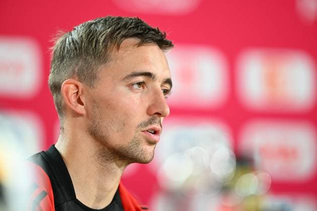 Belgium Media Activities - UEFA EURO, EM, Europameisterschaft,Fussball 2024 15 06 2024 FREIBERG AM NECKA, GERMANY - JUNE 15 : Castagne Timothy defender of Belgium talking to the press during a press conference, PK, Pressekonferenz of the Belgian Red Devils at the UEFA EURO 2024 European Football Championship tournament on June 15, 2024 in Freiberg am Necka, Germany, 15 06 2024 Freiberg am Necka Germany  Copyright: xVincentxKalutx