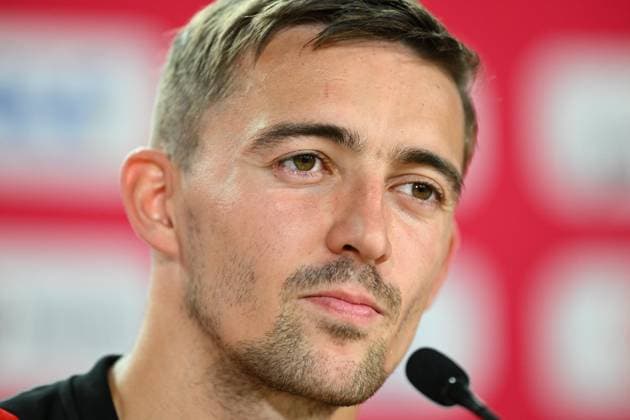Belgium Media Activities - UEFA EURO, EM, Europameisterschaft,Fussball 2024 15 06 2024 FREIBERG AM NECKA, GERMANY - JUNE 15 : Castagne Timothy defender of Belgium talking to the press during a press conference, PK, Pressekonferenz of the Belgian Red Devils at the UEFA EURO 2024 European Football Championship tournament on June 15, 2024 in Freiberg am Necka, Germany, 15 06 2024 Freiberg am Necka Germany  Copyright: xVincentxKalutx