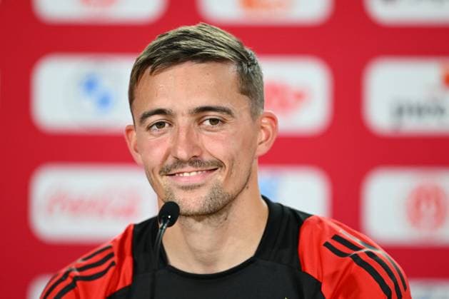 Belgium Media Activities - UEFA EURO, EM, Europameisterschaft,Fussball 2024 15 06 2024 FREIBERG AM NECKA, GERMANY - JUNE 15 : Castagne Timothy defender of Belgium talking to the press during a press conference, PK, Pressekonferenz of the Belgian Red Devils at the UEFA EURO 2024 European Football Championship tournament on June 15, 2024 in Freiberg am Necka, Germany, 15 06 2024 Freiberg am Necka Germany  Copyright: xVincentxKalutx