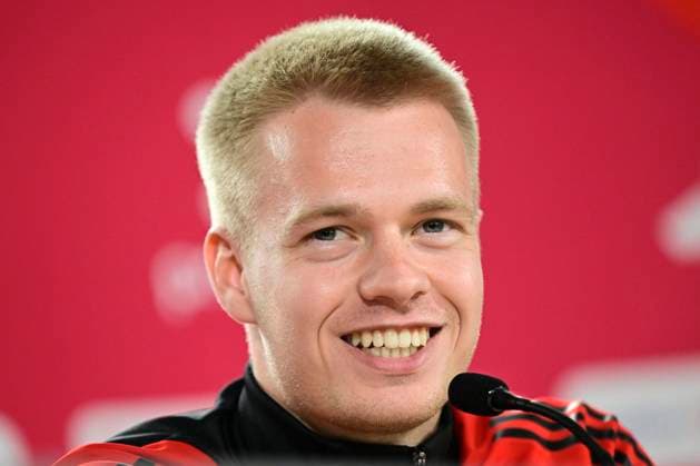 Belgium Media Activities - UEFA EURO, EM, Europameisterschaft,Fussball 2024 15 06 2024 FREIBERG AM NECKA, GERMANY - JUNE 15 : Vermeeren Arthur midfielder of Belgium talking to the press during a press conference, PK, Pressekonferenz of the Belgian Red Devils at the UEFA EURO 2024 European Football Championship tournament on June 15, 2024 in Freiberg am Necka, Germany, 15 06 2024 Freiberg am Necka Germany  Copyright: xPeterxDexVoechtx