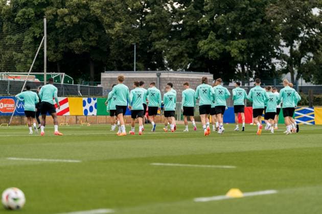 SOCCER - UEFA EURO, EM, Europameisterschaft,Fussball 2024 BERLIN,GERMANY,15.JUN.24 - SOCCER -UEFA EURO 2024, OEFB, Oesterreichischer Fussball-Bund, training. Image shows the team of AUT.  GEPAxpictures xJohannesxFriedl