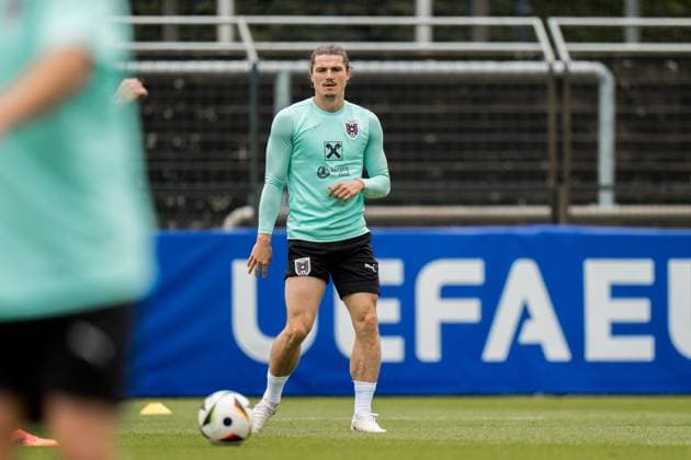 SOCCER - UEFA EURO, EM, Europameisterschaft,Fussball 2024 BERLIN,GERMANY,15.JUN.24 - SOCCER -UEFA EURO 2024, OEFB, Oesterreichischer Fussball-Bund, training. Image shows Marcel Sabitzer (AUT).  GEPAxpictures xJohannesxFriedl