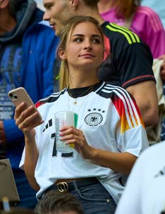 Nico Schlotterbeck, DFB 15 wife Sabrina, in the group stage match GERMANY - SCOTLAND 5-1 of the UEFA European Championships 2024 on Jun 14, 2024 in Munich, Germany.