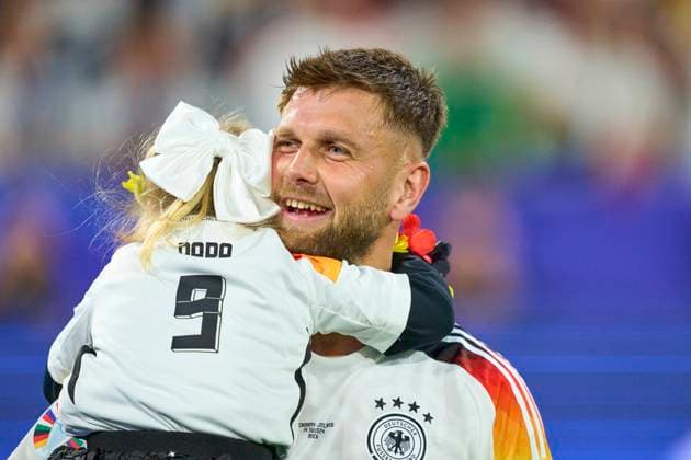 Niclas Fuellkrug, Füllkrug, DFB 9 with daughter, Tochter Emilia in the group stage match GERMANY - SCOTLAND 5-1 of the UEFA European Championships 2024 on Jun 14, 2024 in Munich, Germany.