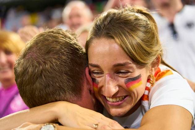 Lena Wurzenberger, kisses Julian Nagelsmann, coach DFB, after the group stage match GERMANY - SCOTLAND 5-1 of the UEFA European Championships 2024 on Jun 14, 2024 in Munich, Germany.