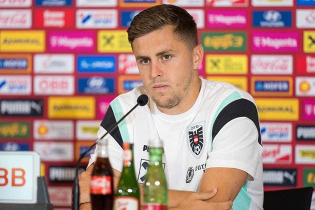 SOCCER - UEFA EURO, EM, Europameisterschaft,Fussball 2024 BERLIN,GERMANY,15.JUN.24 - SOCCER -UEFA EURO 2024, OEFB, Oesterreichischer Fussball-Bund, press conference, PK, Pressekonferenz Image shows Christoph Baumgartner (AUT).  GEPAxpictures xJohannesxFriedl