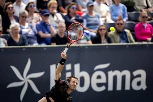 ROSMALEN - Wesley Koolhof (NED) and Nikola Mektic (CRO) in action against Nathaniel Lammons (USA) and Jackson Withrow (USA) during the men s doubles final of the Libema Open tennis tournament in Rosmalen. ANP SANDER KONING xVIxANPxSportx xxANPxIVx 501139064 originalFilename: 501139064.jpg