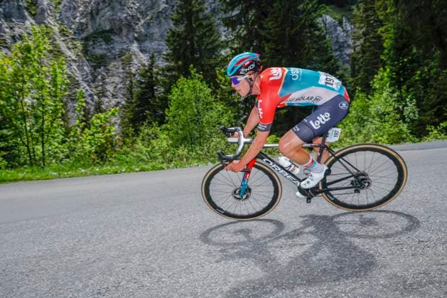 Tour de Suisse 2024 - stage 7 VILLARS-SUR-OLLON, SWITZERLAND - JUNE 15 : Van Gils Maxim (BEL) of Lotto Dstny in action during stage 7 of the Tour of Switzerland 2024, an UCI World Tour cycling race. A stage with start and finish after 118.1 km in Villars-sur-Ollon on June 15, 2024 in Villars-sur-Ollon, Switzerland, 15 06 2024 Villars-sur-Ollon Switzerland  Copyright: xJanxDexMeuleneirx