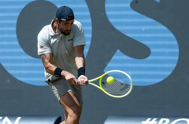 Matteo Berrettini (ITA). xettx, Deutschland, Stuttgart, 15.06.2024, Tennis, Boss Open, 2024, Halbfinale, L.Musetti (ITA) - M.Berrettini (ITA), TC Weissenhof, Center Court Foto: A2 Bildagentur Peter Hartenfelser