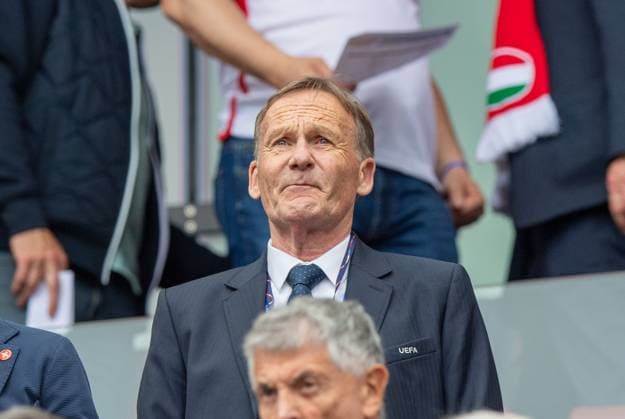 Fussball, Herren, Saison 2023 24, Euro 2024 Gruppe A (1. Spieltag) in Köln, Ungarn - Schweiz, 1. Vizepräsident Hans-Joachim Watzke (Deutscher Fußball-Bund) auf der Tribüne, 15.06. 2024, Copyright: xSebastianxRäppold MatthiasxKochx