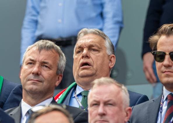 Fussball, Herren, Saison 2023 24, Euro 2024 Gruppe A (1. Spieltag) in Köln, Ungarn - Schweiz, Viktor Orban (Ministerpräsident von Ungarn) auf der Tribüne, 15.06. 2024, Copyright: xSebastianxRäppold MatthiasxKochx
