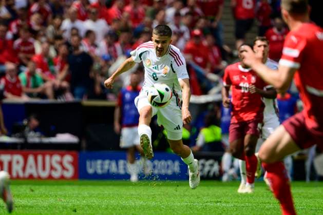 Adam Nagy 8 (Ungarn), Ungarn vs. Schweiz, Fussball, UEFA EURO, EM, Europameisterschaft,Fussball 2024, Gruppenphase, 1. Spieltag, 15.06.2024 Koeln Nordrhein-Westfalen Deutschland