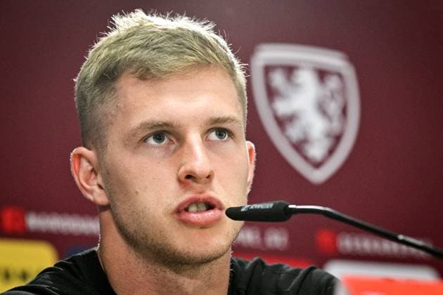 Defender David Zima attends a press conference, PK, Pressekonferenz of Czech national football team within the European Football Championships, Norderstedt, Germany, June 15, 2024. (CTKxPhoto VitxSimanek) CTKPhotoP2024061503584  CTKPhotoP2024061503584
