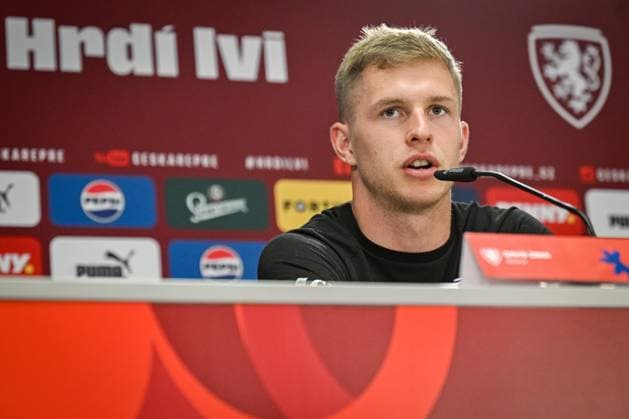 Defender David Zima attends a press conference, PK, Pressekonferenz of Czech national football team within the European Football Championships, Norderstedt, Germany, June 15, 2024. (CTKxPhoto VitxSimanek) CTKPhotoP2024061503611  CTKPhotoP2024061503611