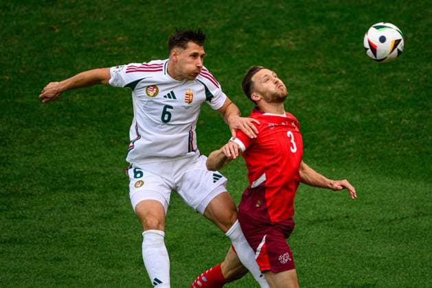 COLOGNE, GERMANY - 15 JUNE, 2024: Willi Orban, Silvan Widmer, The football match of EURO 2024 Hungary vs. Switzerland at Rhein Energie Stadion  Copyright: xVITALIIxKLIUIEVx