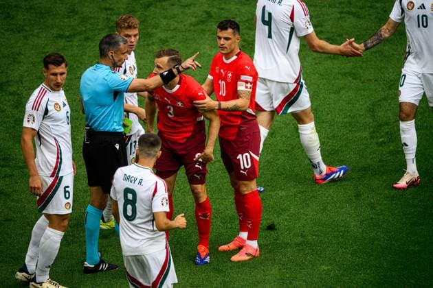COLOGNE, GERMANY - 15 JUNE, 2024: The football match of EURO 2024 Hungary vs. Switzerland at Rhein Energie Stadion  Copyright: xVITALIIxKLIUIEVx