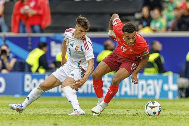 COLOGNE, RheinEnergie Stadium, 15-06-2024 , European Football Championship Euro2024, Group stage match no.2 between Hungary and Switzerland. Hungary player and Switzerland player Steven Zuber Hungary - Switzerland (Euro2024)  x25495139x Copyright: