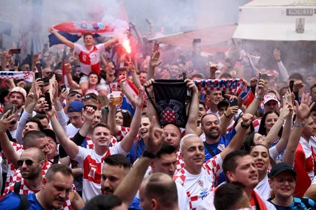 Berlin: Fans in the city ahead of the match Ahead of the match between Croatia and Spain, a fan frenzy began near the Fan Zone around the city, in Berlin, Germany, on June 15, 2024. MarkoxLukunic PIXSELL