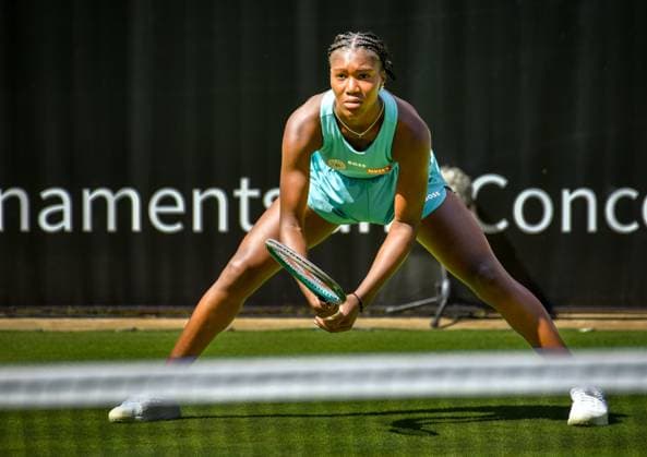 Tennis, ecotrans Ladies Open 2024 in Berlin 15.06.2024, xdanx, Sport Tennis, ecotrans Ladies Open 2024 in Berlin, v.l.Noma Noha Akugue (GER) konzentriert. Berlin Steffi-Graf-Stadion Berlin Germany (DE) Copyright: xDanielxLakomskix