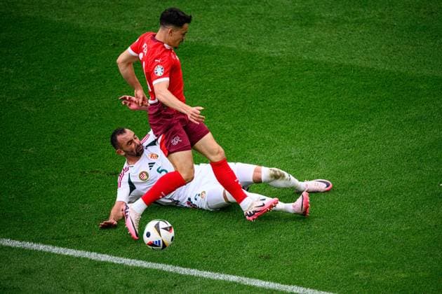 COLOGNE, GERMANY - 15 JUNE, 2024: The football match of EURO 2024 Hungary vs. Switzerland at Rhein Energie Stadion  Copyright: xVITALIIxKLIUIEVx