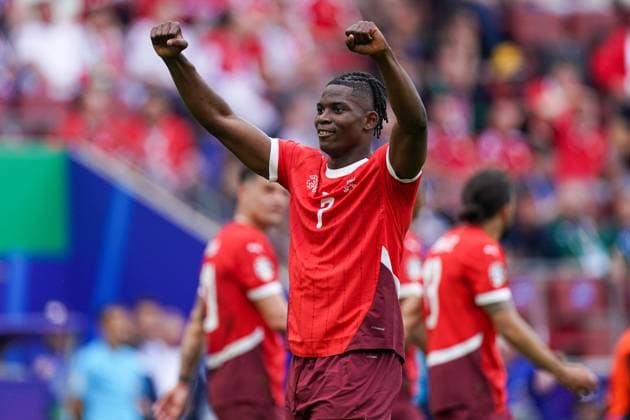 Sport Themen der Woche KW24 Sport Bilder des Tages 2024-06-15 Hungary v Switzerland - Group A - UEFA EURO, EM, Europameisterschaft,Fussball 2024 COLOGNE, GERMANY - JUNE 15: Breel Donald Embolo of Switzerland celebrates the third goal during the Group A - UEFA EURO 2024 match between Hungary and Switzerland at Cologne Stadium on June 15, 2024 in Cologne, Germany. (Photo by Joris Verwijst BSR Agency) Cologne Germany Content not available for redistribution in The Netherlands directly or indirectly through any third parties. Copyright: xBSRxAgencyx